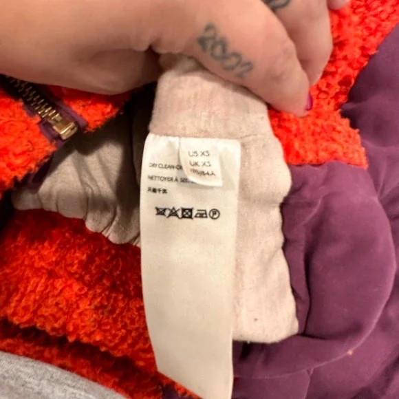 Free People Women's Rivington Sherpa Jacket Orange Purple sz XS - Picture 13 of 15